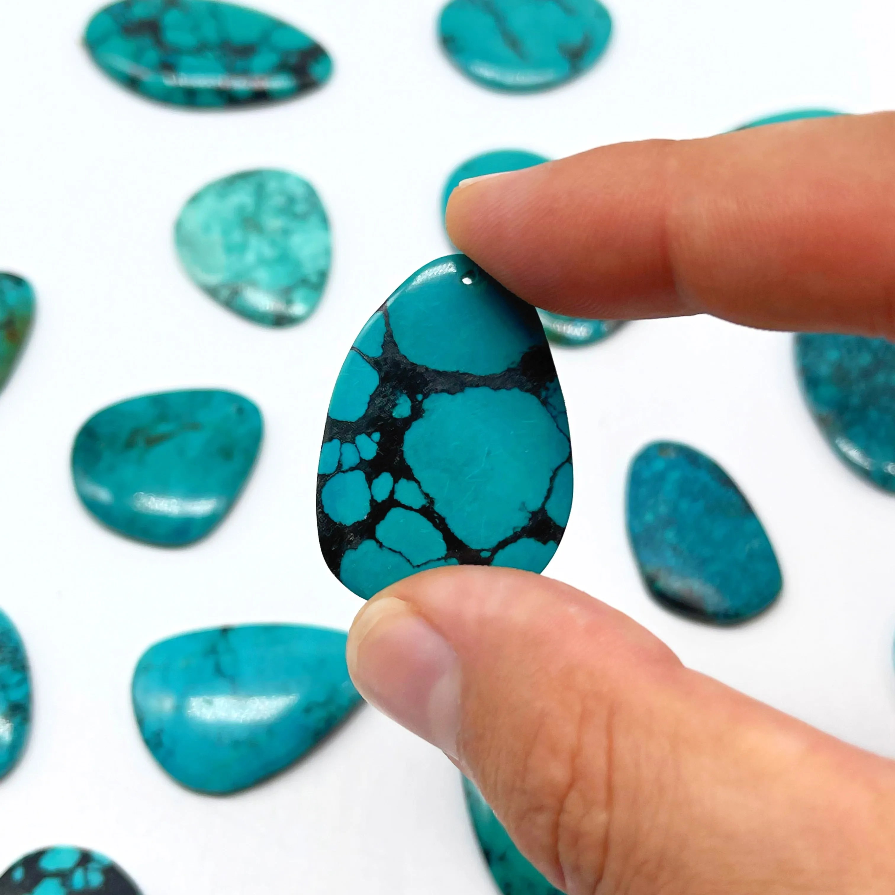 Pre-Drilled Chrysocolla Cabochons