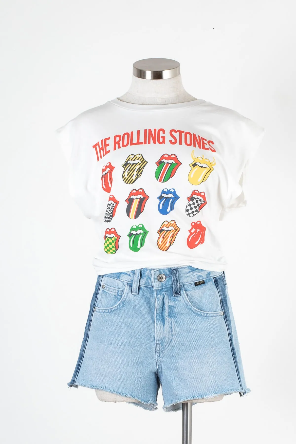 Rolling Stones 12 Tongues Banded Tee