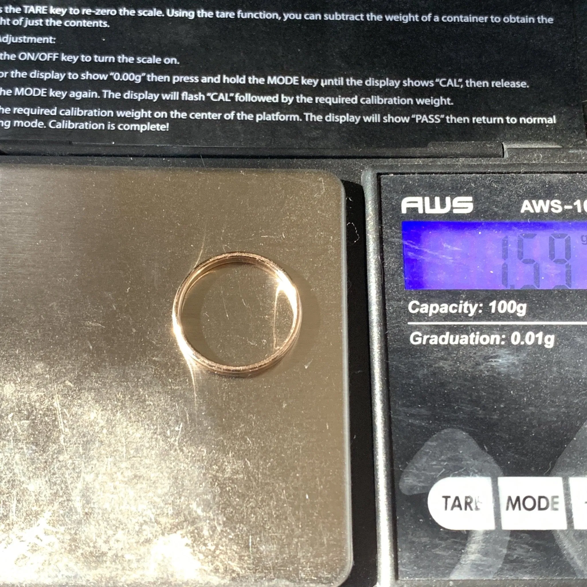 Rose Gold Wedding Band Circa 1977. Perfect Wedding Ring or Stacking Band. Full European Hallmark.