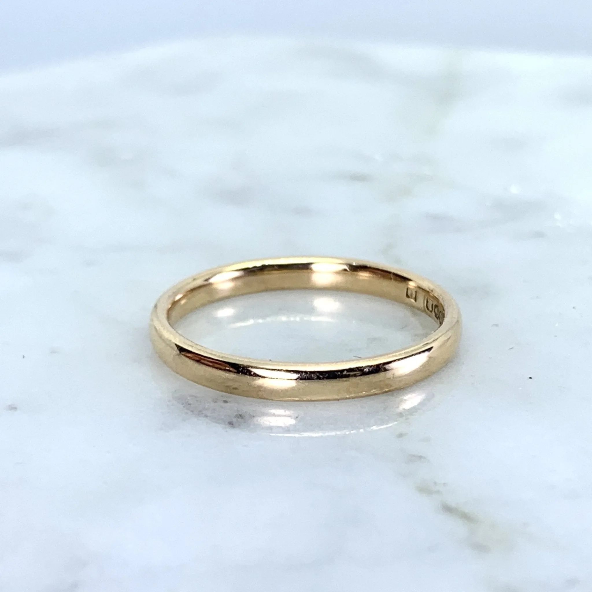 Rose Gold Wedding Band Circa 1977. Perfect Wedding Ring or Stacking Band. Full European Hallmark.