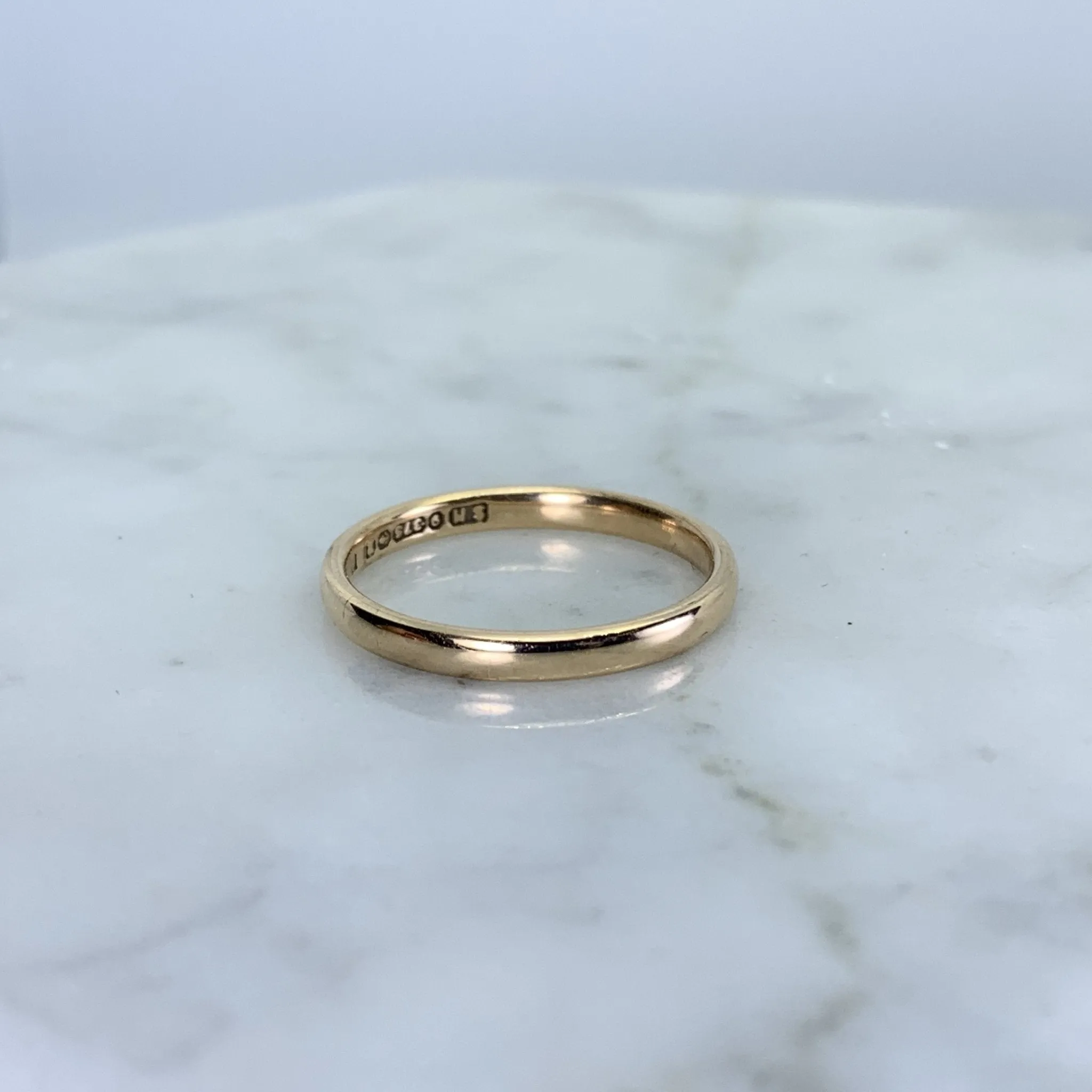 Rose Gold Wedding Band Circa 1977. Perfect Wedding Ring or Stacking Band. Full European Hallmark.