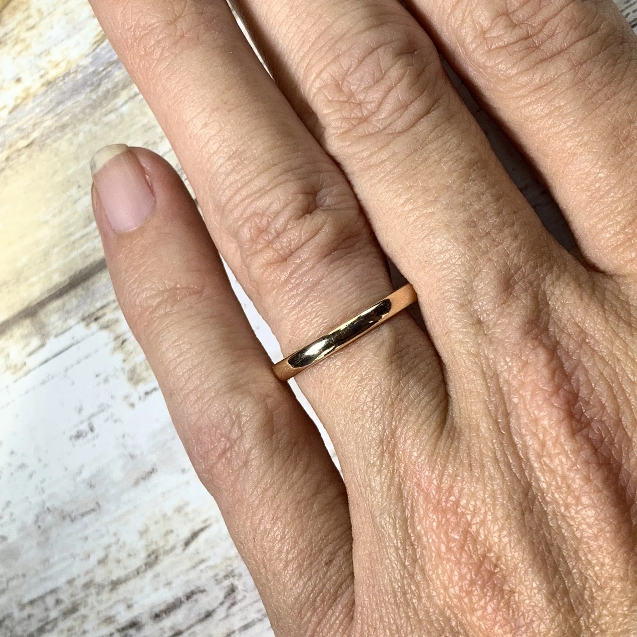 Rose Gold Wedding Band Circa 1977. Perfect Wedding Ring or Stacking Band. Full European Hallmark.