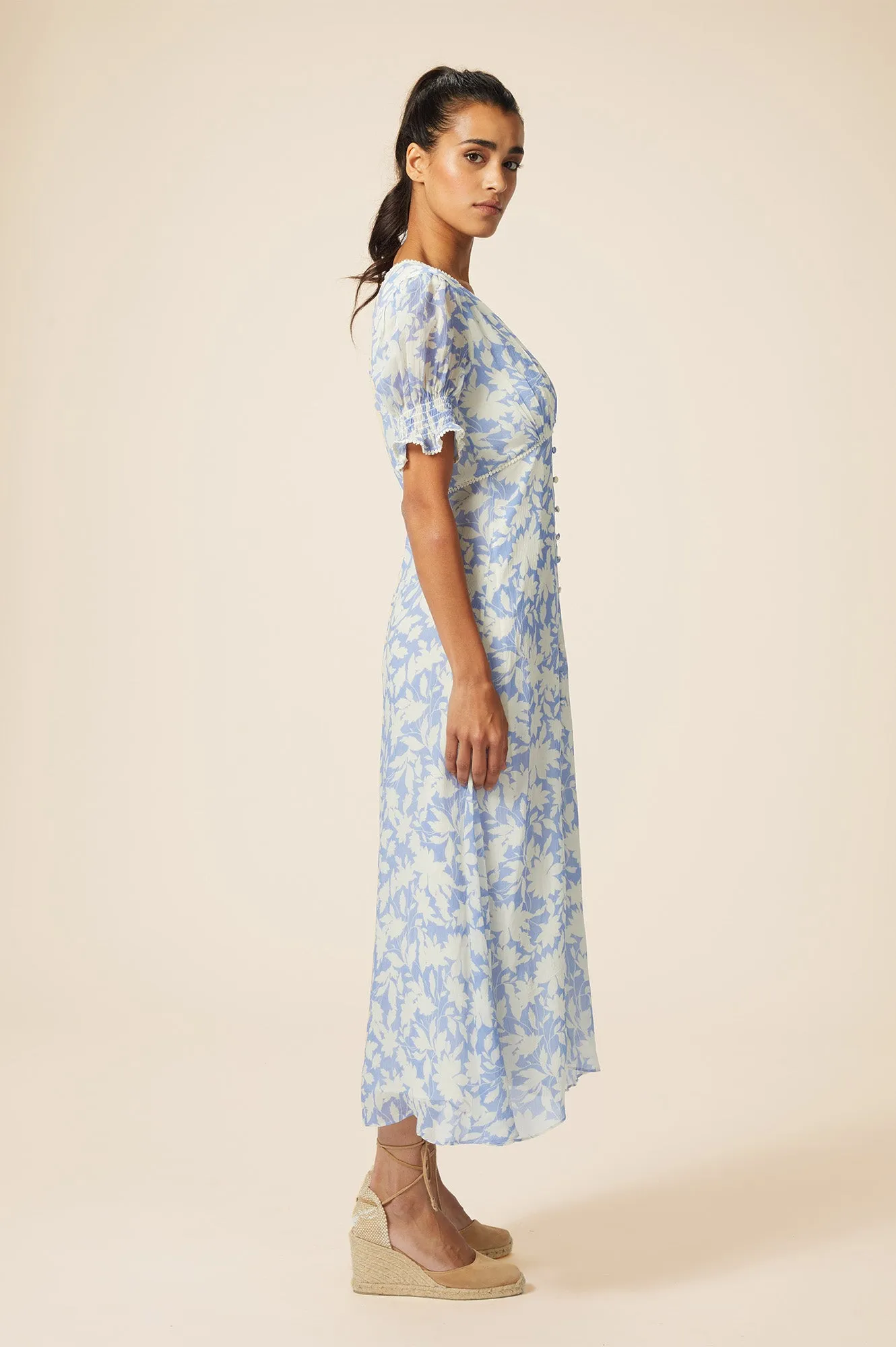 Sally Anne Tea Dress | Cornflower/Cream