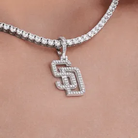 San Diego Padres Micro Pendant in White Gold