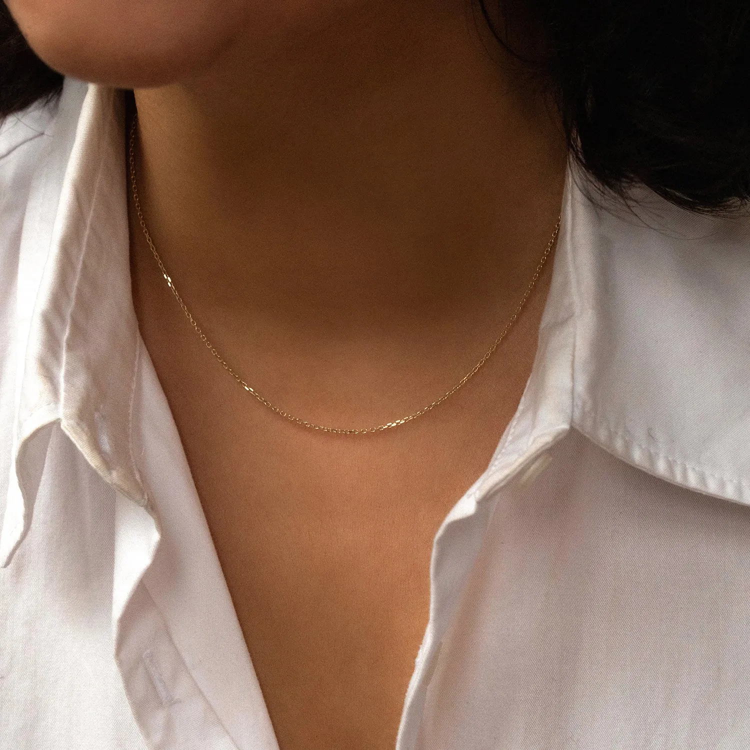 Silken Rolo Necklace | Solid 14k Gold