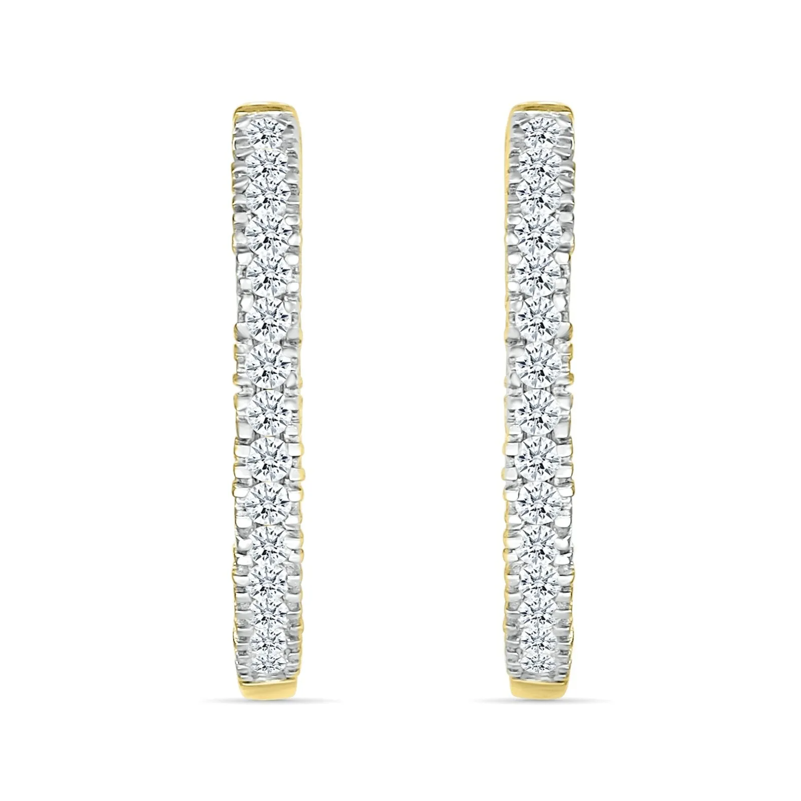 Single Row Diamond Hoop Earrings