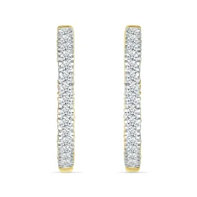 Single Row Diamond Hoop Earrings