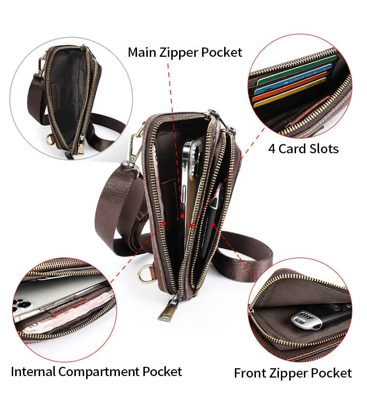 Small Crossbody Cell Phone Wallet Bag with Belt Buckle