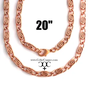 Solid Copper Necklace Chain Celtic Scroll Chain Necklace NC66 Medium 5mm Copper Necklace Celtic Copper Necklace 20 Inch Chain