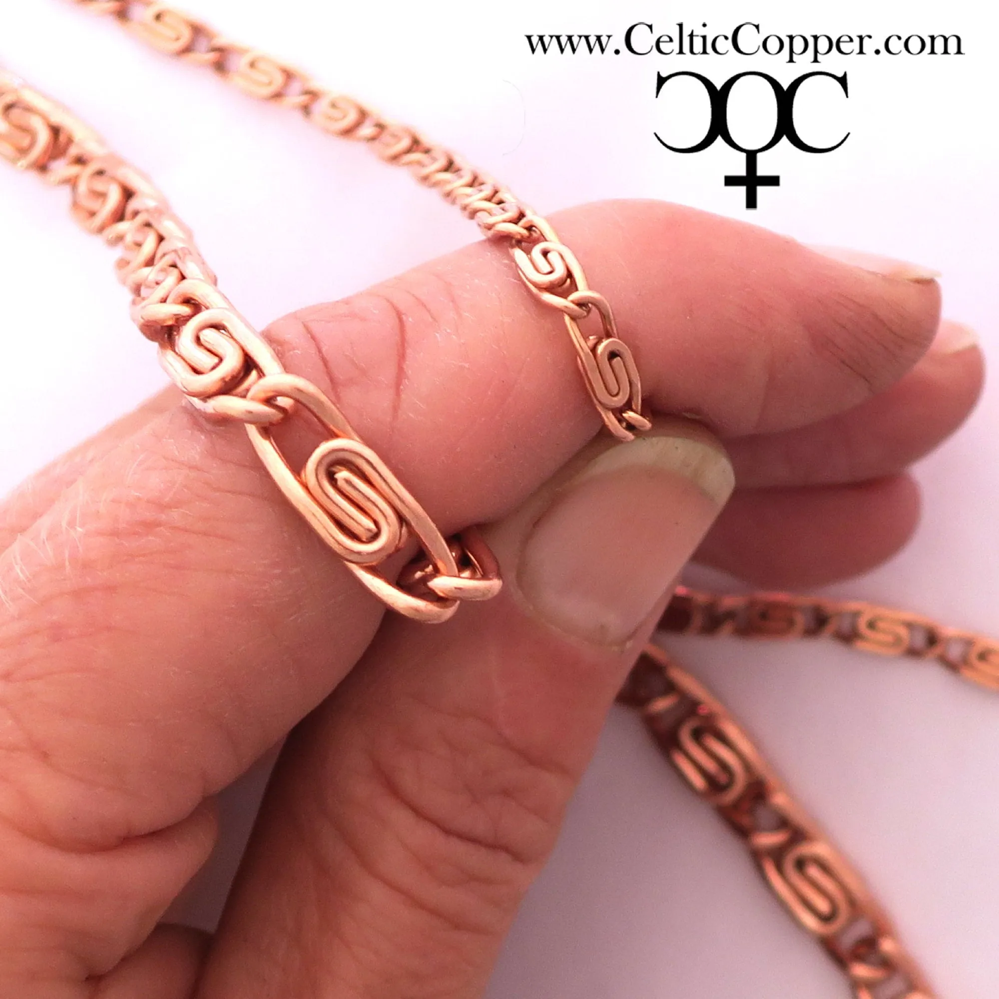 Solid Copper Necklace Chain Celtic Scroll Chain Necklace NC66 Medium 5mm Copper Necklace Celtic Copper Necklace 20 Inch Chain