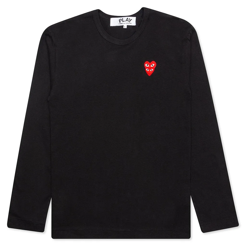 Stacked Heart L/S T-Shirt - Black