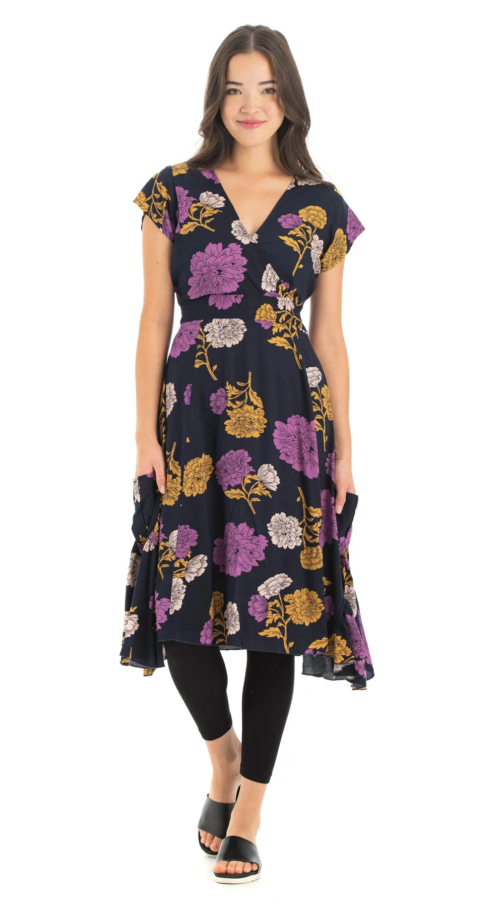 Swing Dress - eggplant - rayon