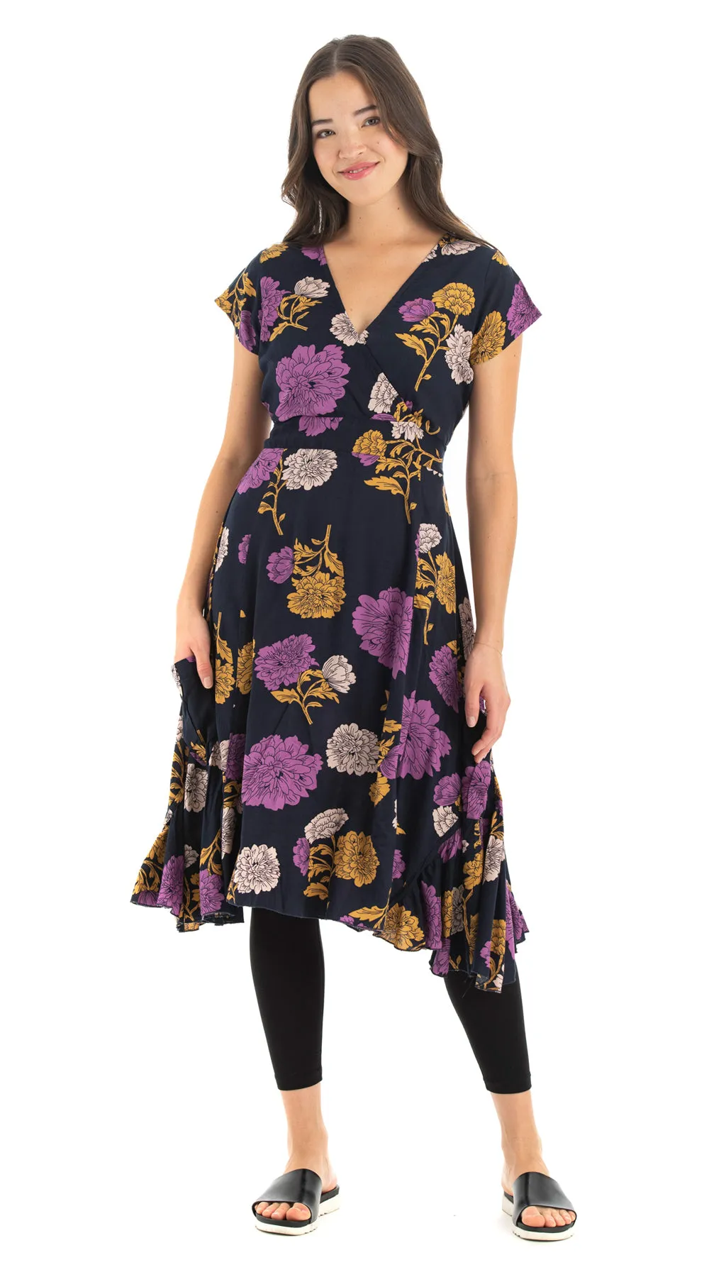 Swing Dress - eggplant - rayon