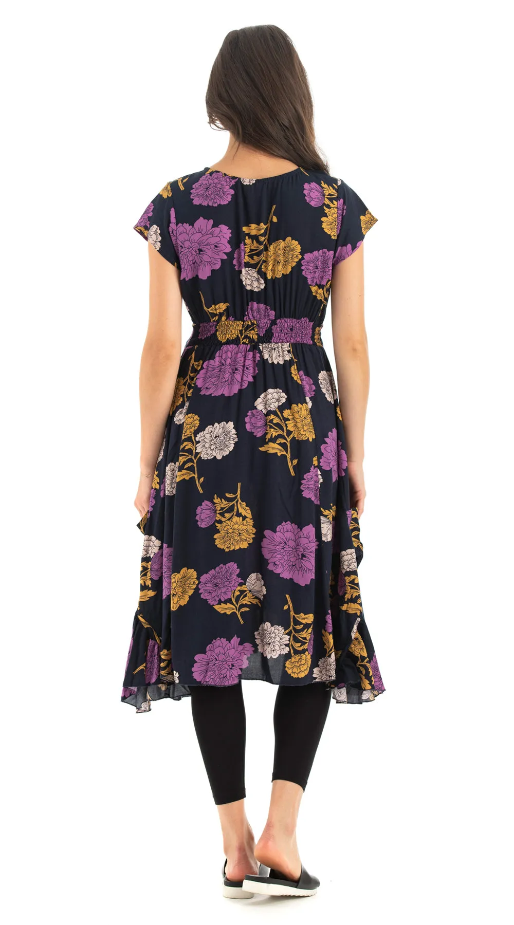 Swing Dress - eggplant - rayon