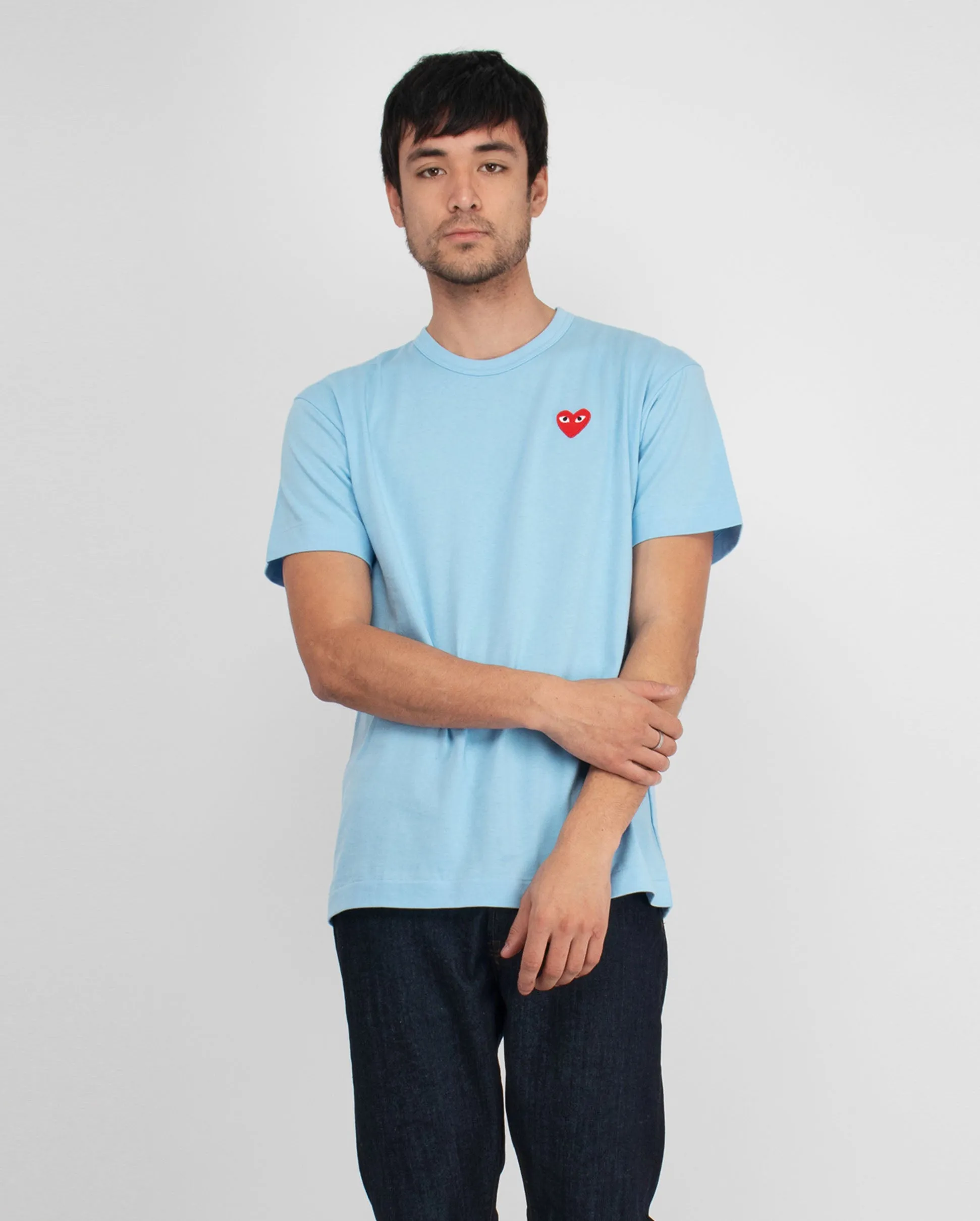 T272 RED HEART T-SHIRT / BLUE