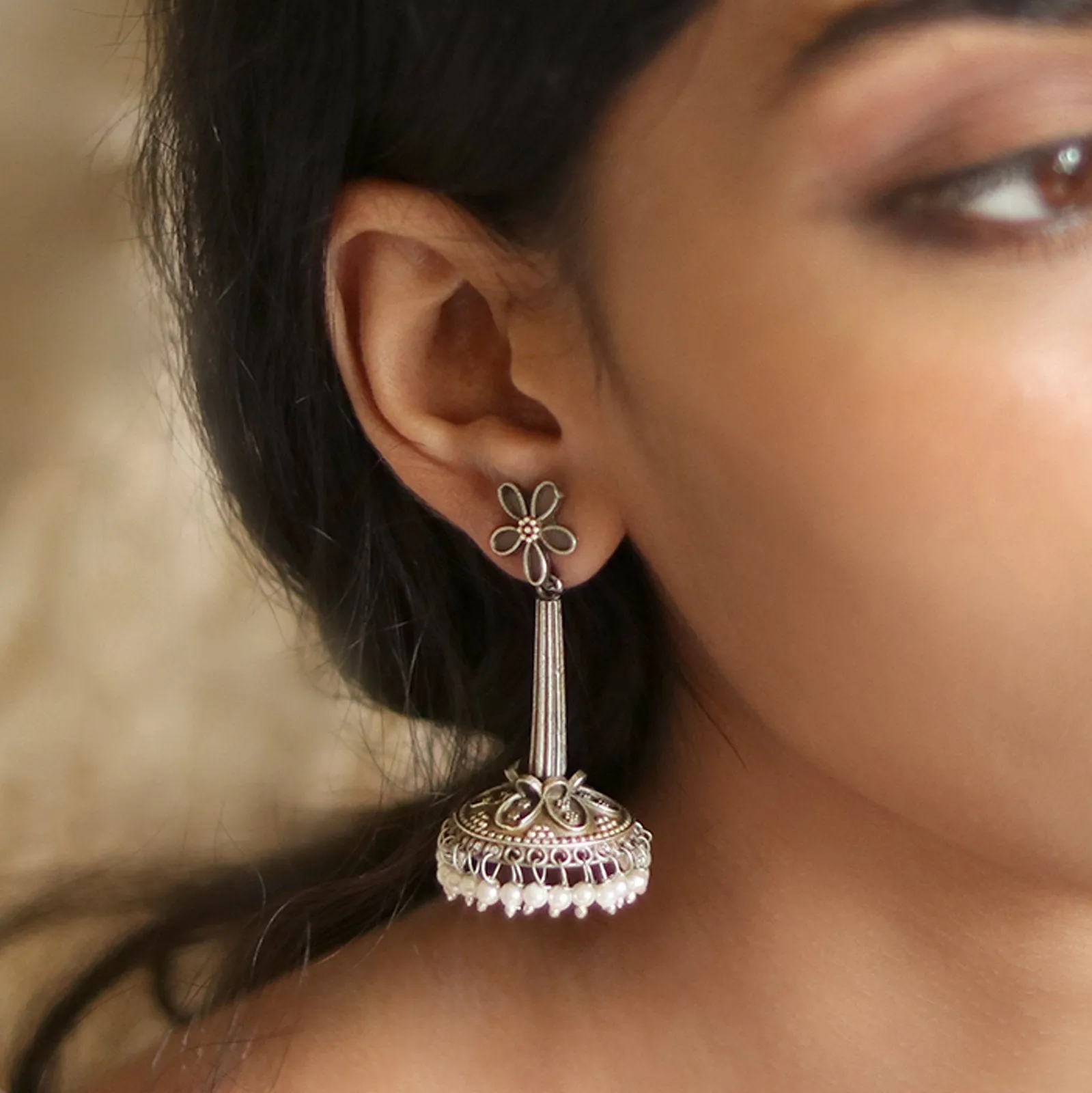 Teejh Kenisha Silver Oxidised Earrings