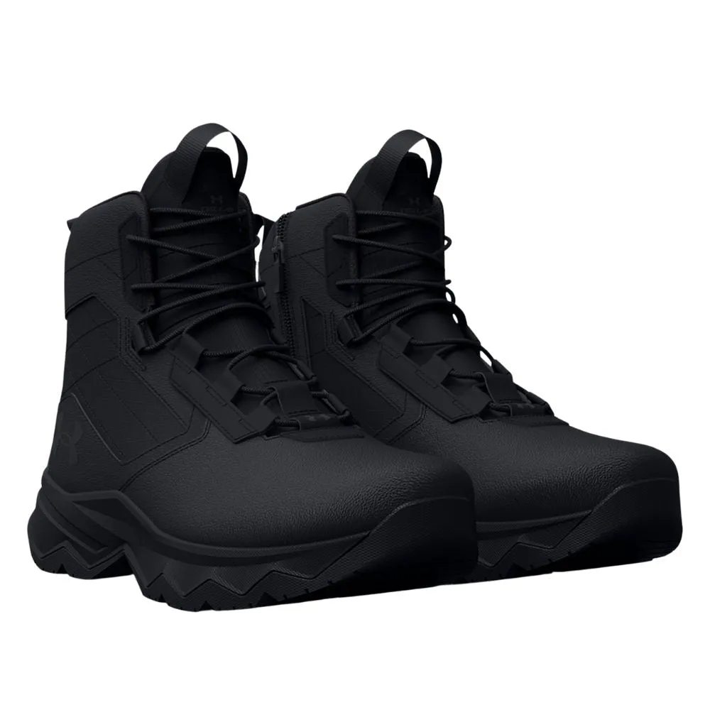 Under Armour Men's UA Stellar G2 6 Side Zip Tactical Boots - Black/Pitch Gray