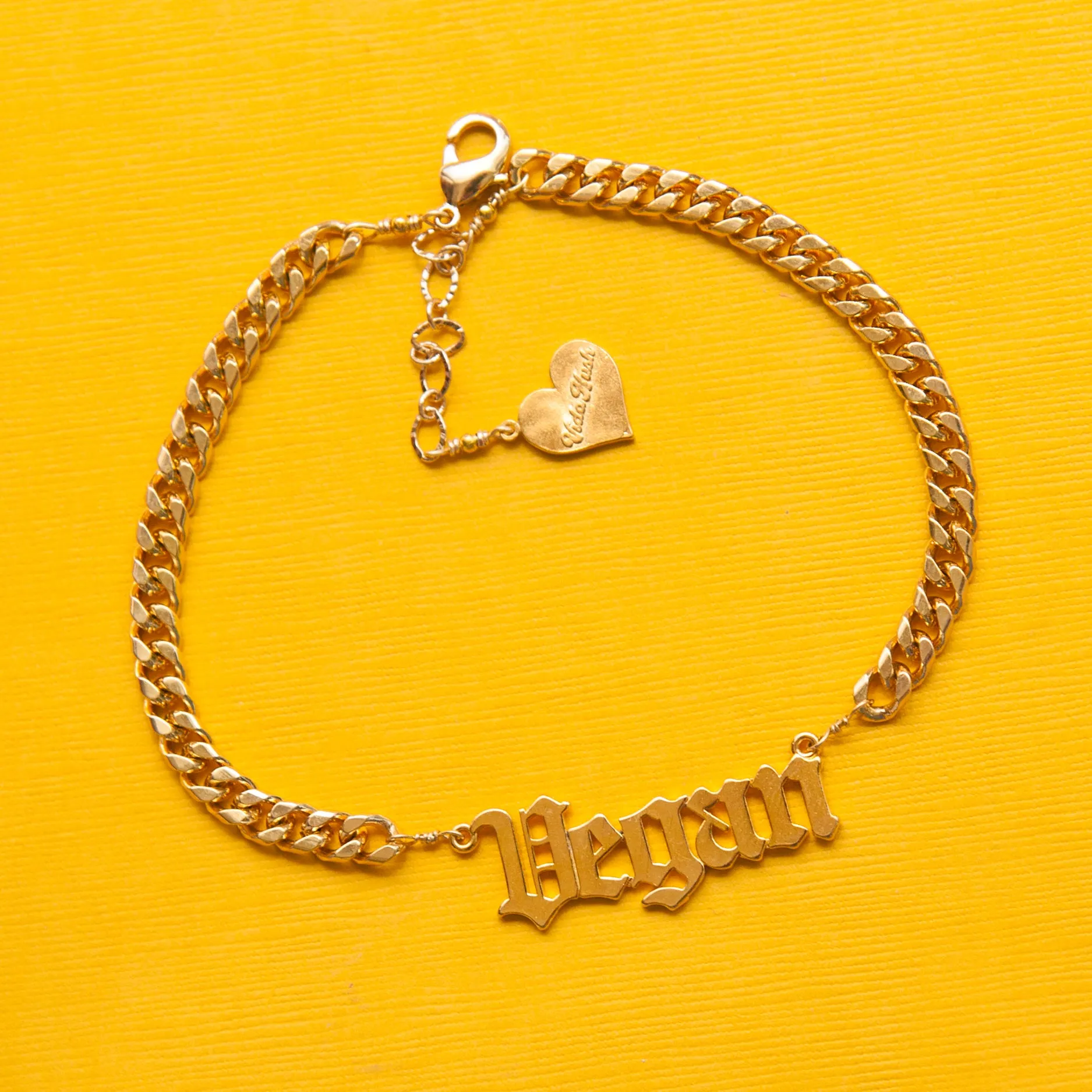 Vegan Nameplate Anklet