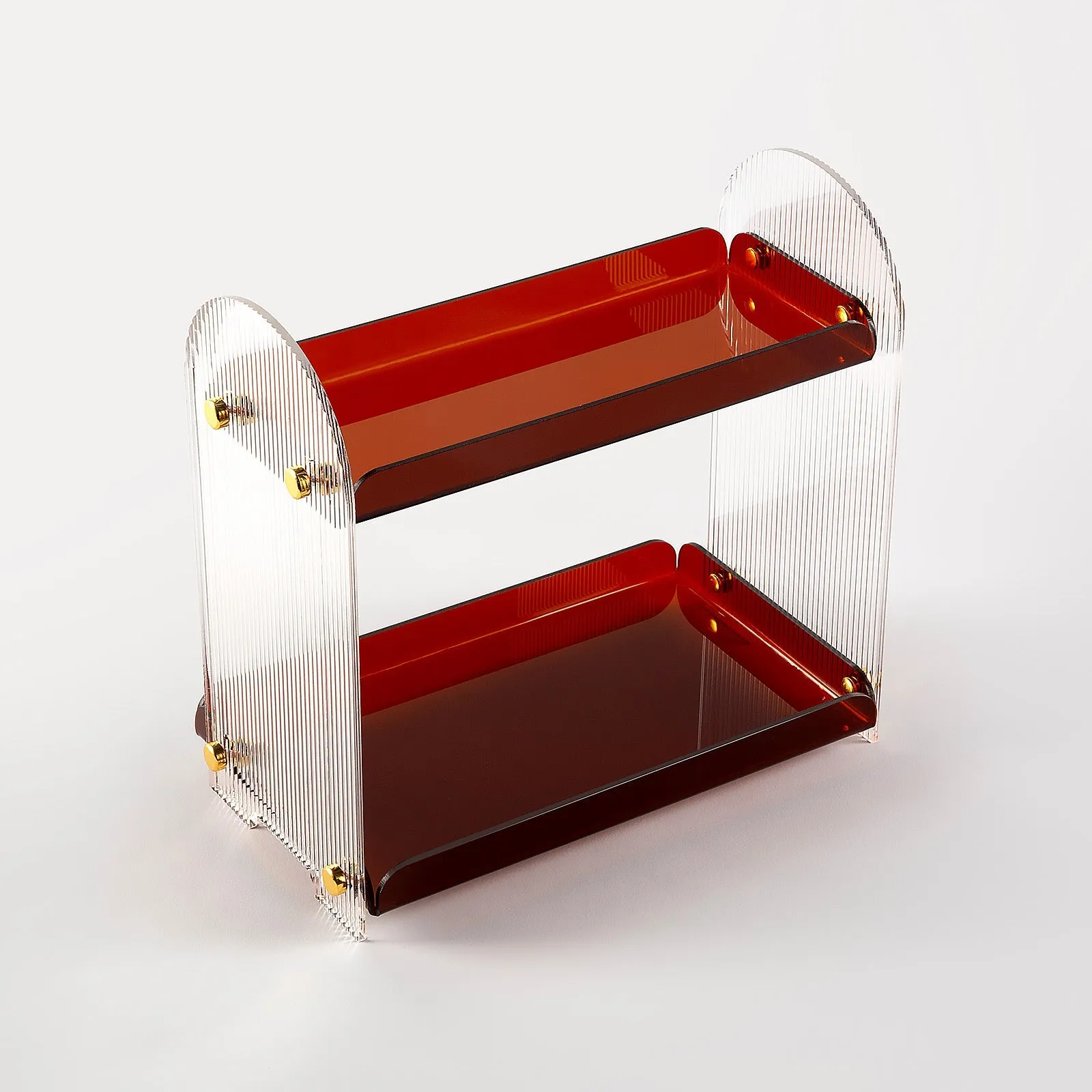 VENTRAY HOME Acrylic 2-Tier Desktop Storage Rack - Amber