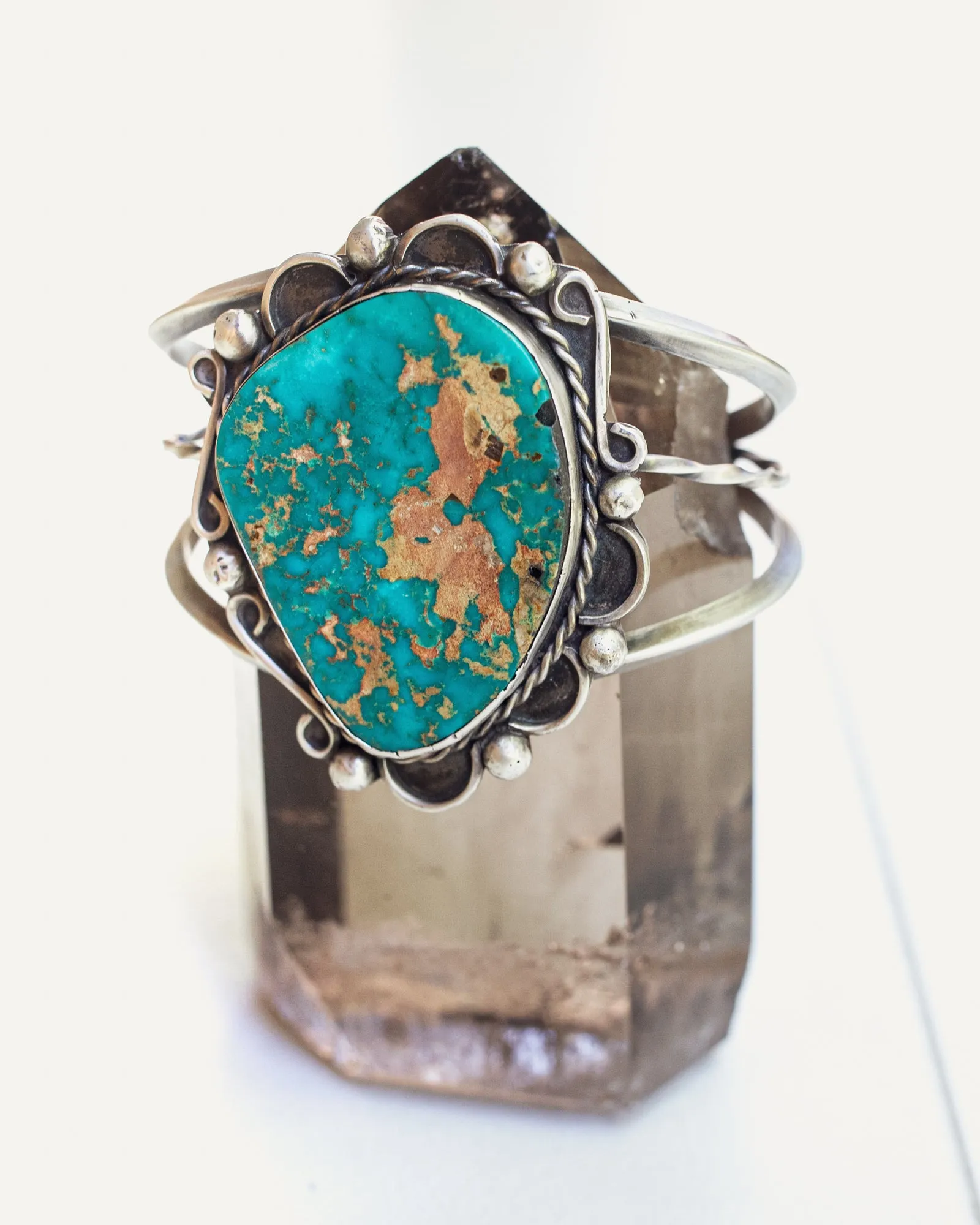 Vintage Silver Navajo Cuff with Royston Turquoise