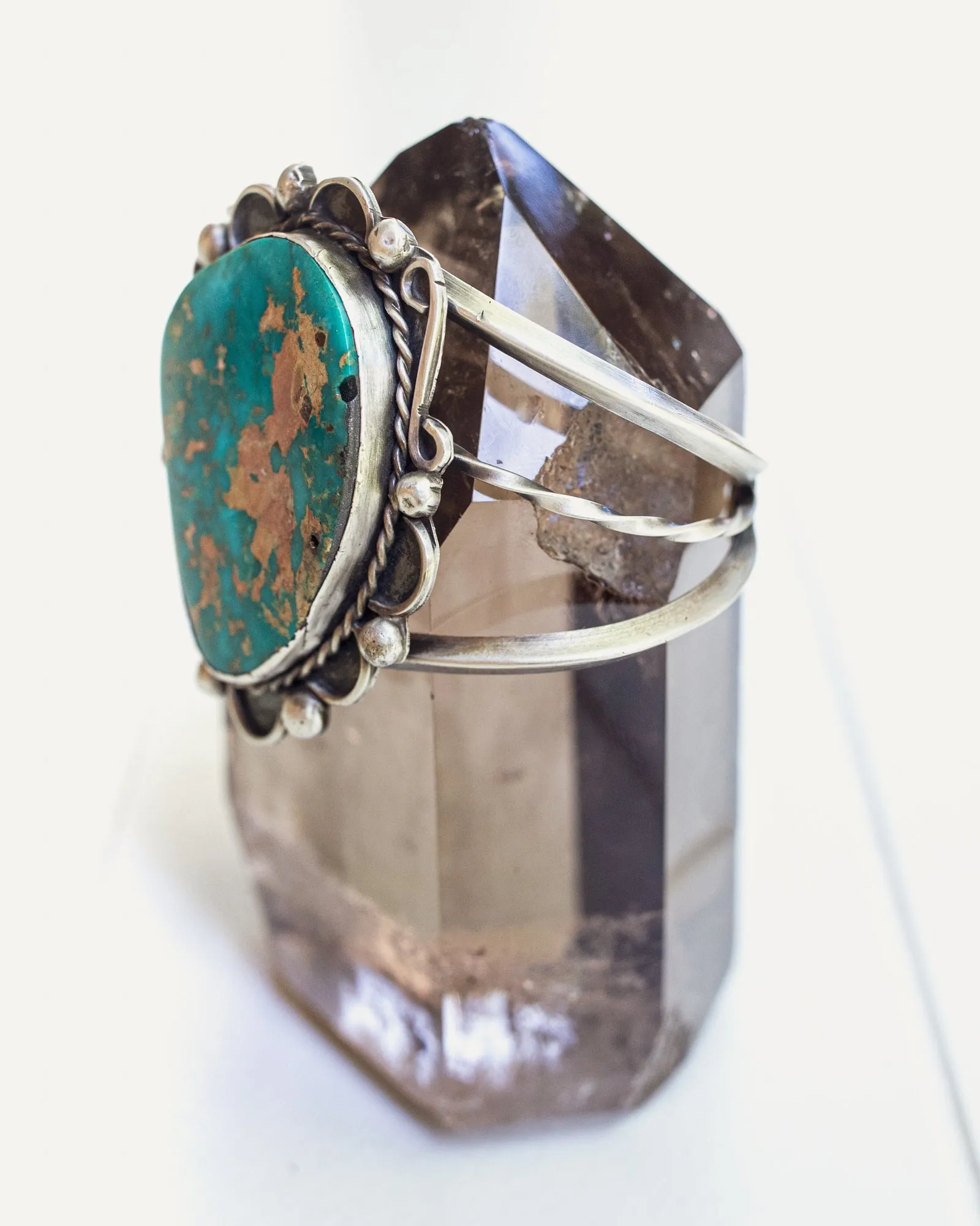 Vintage Silver Navajo Cuff with Royston Turquoise