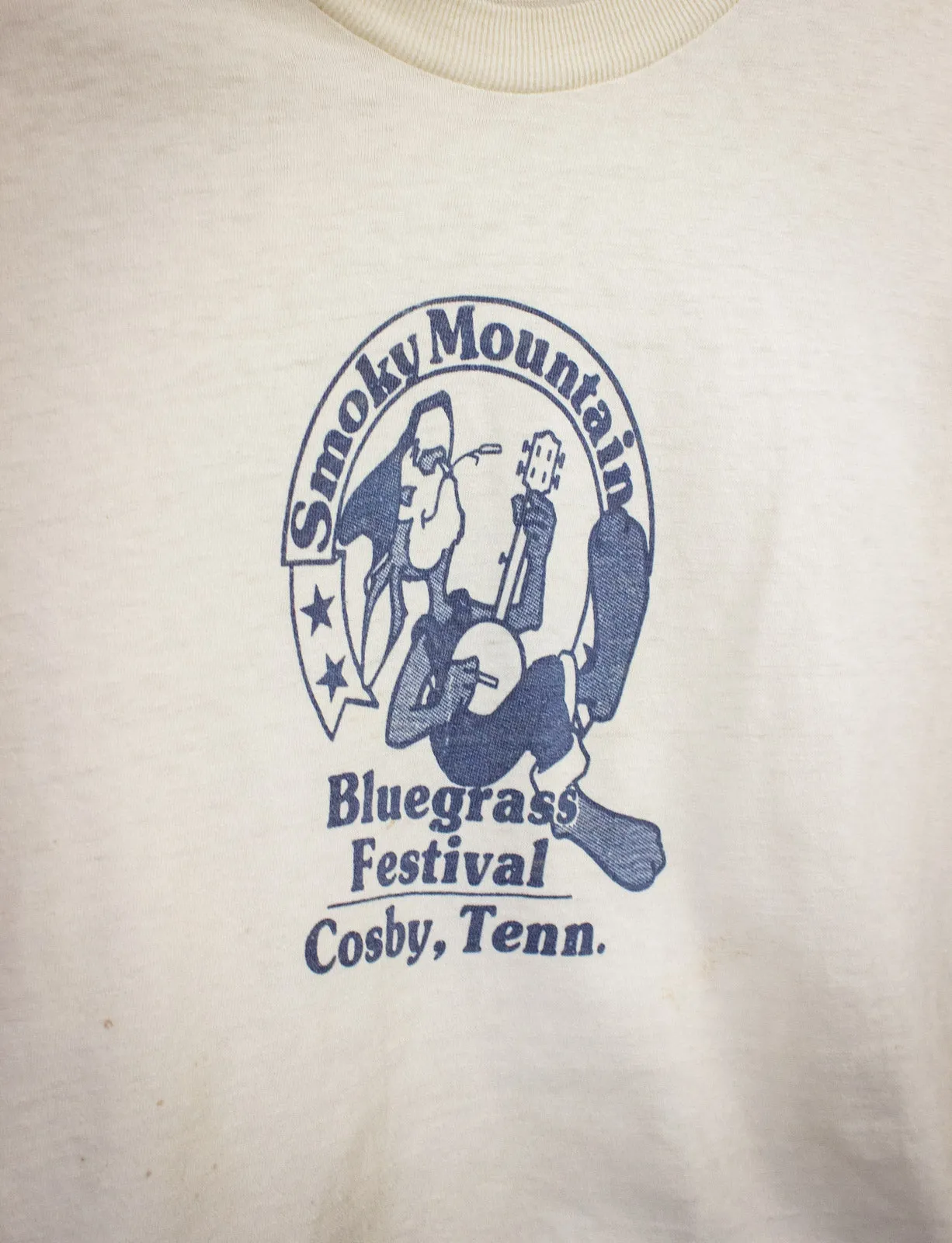 Vintage Smoky Mountain Bluegrass Festival Cropped Concert T Shirt