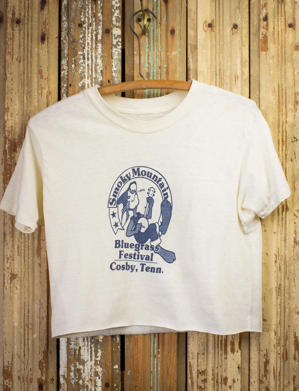 Vintage Smoky Mountain Bluegrass Festival Cropped Concert T Shirt