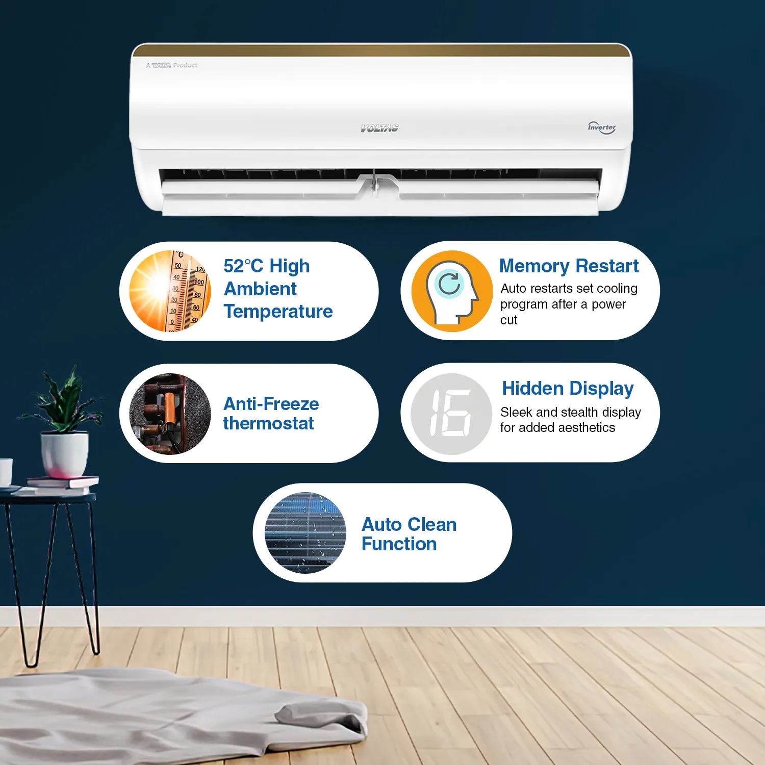 Voltas SmartAir Inverter AC, 1 Ton, 5 star - 125V Vertis Elite Gold