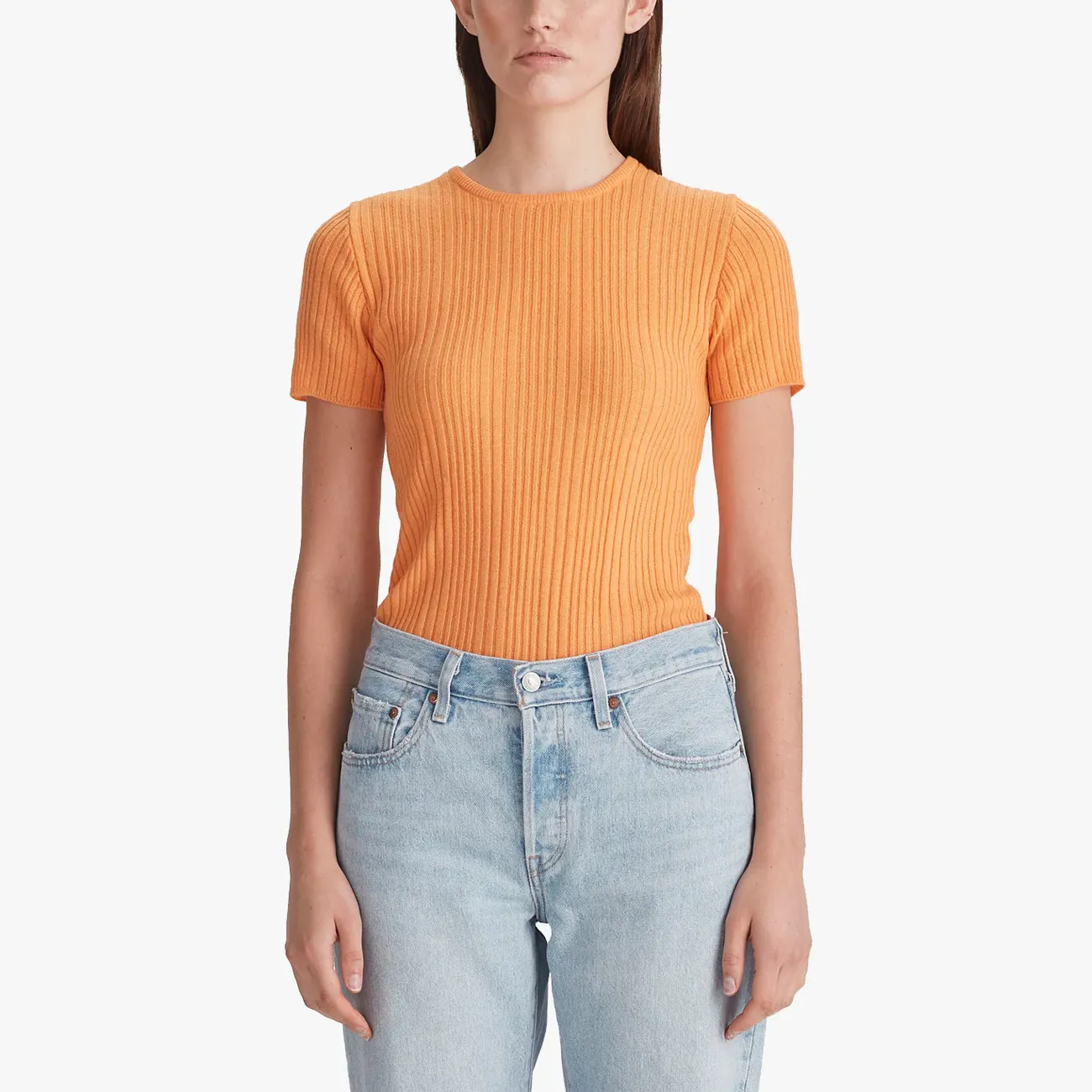 W BASE KNIT TEE CLEMENTINE