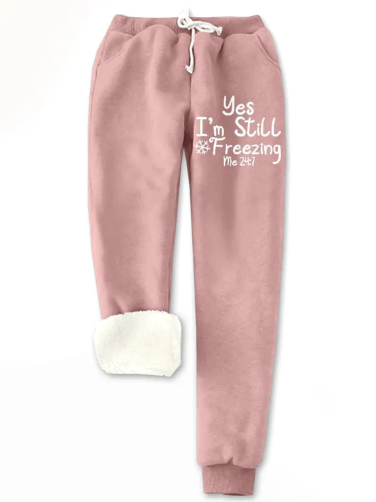 Warm and Cozy Women's Fleece Pajama Set with Crew Neck Top and Elastic Waist Pant