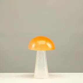 White & Orange Selenite Mushroom 3.5