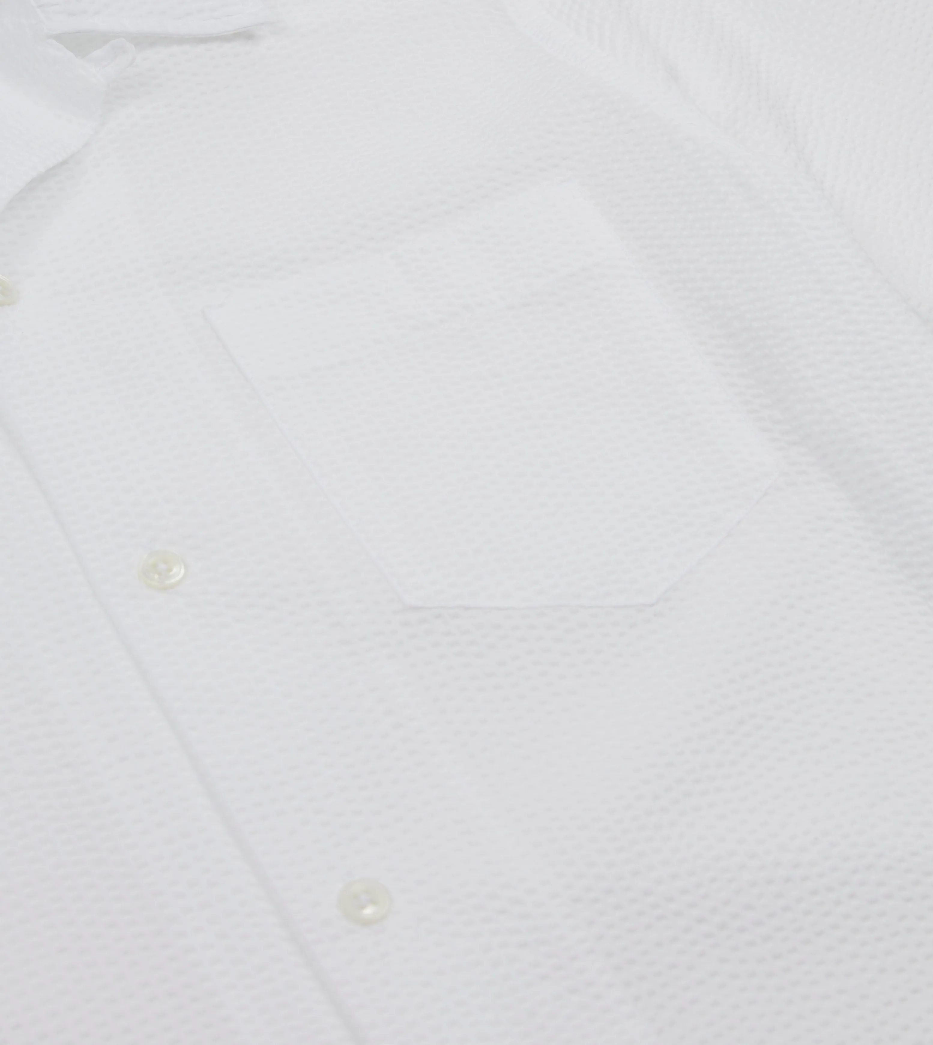 White Seersucker Camp Collar Short Sleeve Shirt