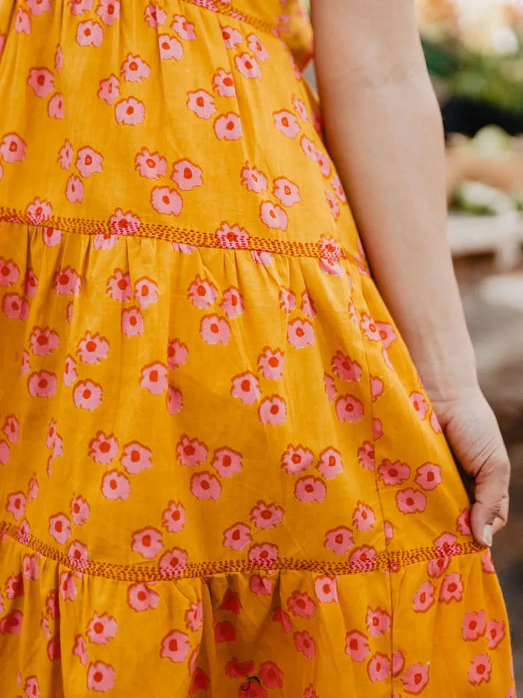 Willa Tiered Dress - Floral Trio Marmalade