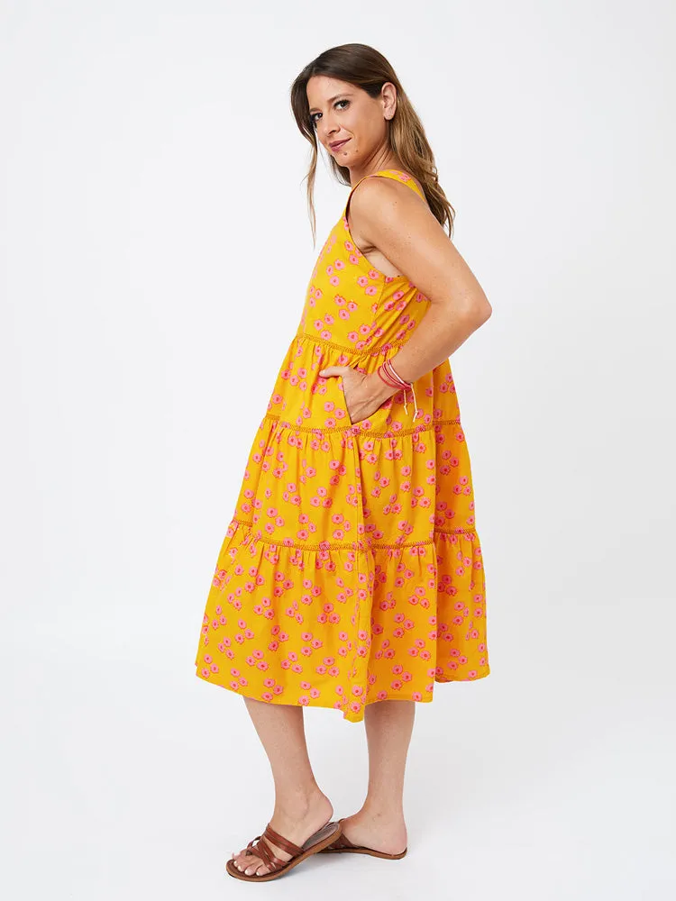 Willa Tiered Dress - Floral Trio Marmalade