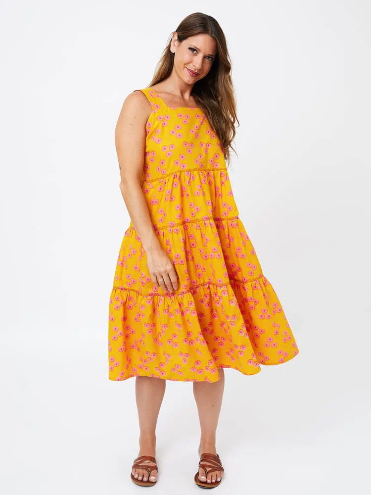 Willa Tiered Dress - Floral Trio Marmalade