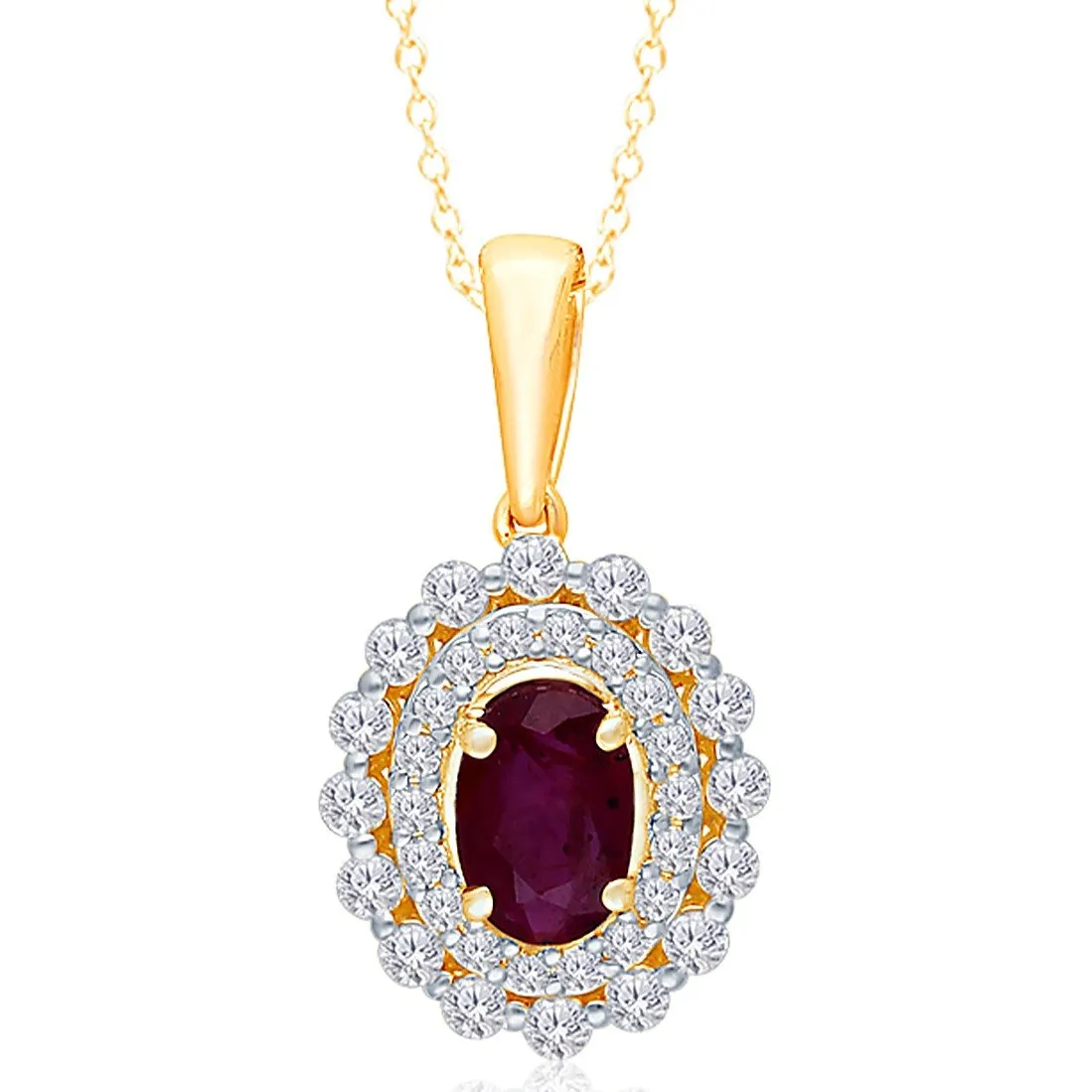 Yellow Gold Ruby & Diamond Heirloom Pendant