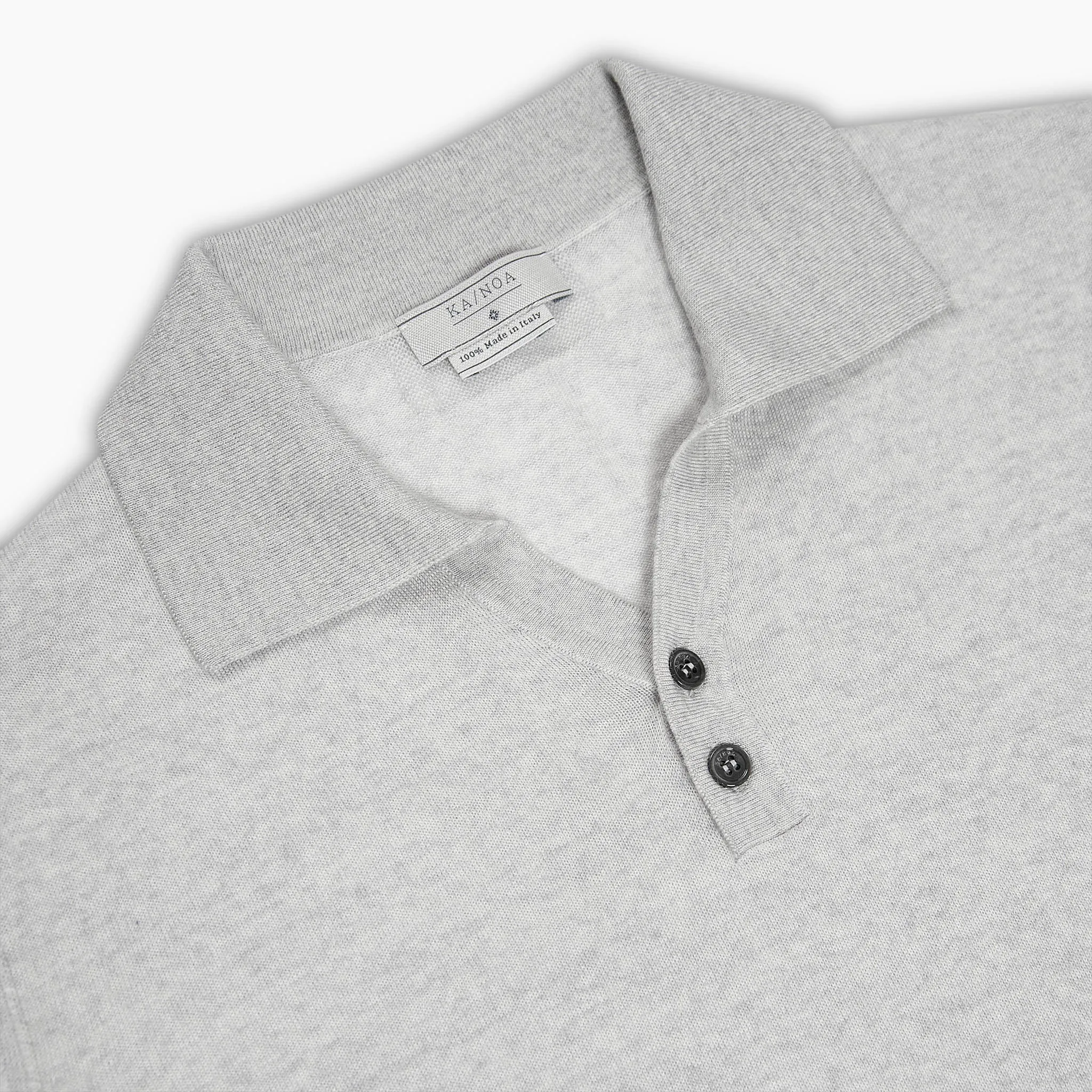 Yvan knitted two buttons polo in extrafine wool