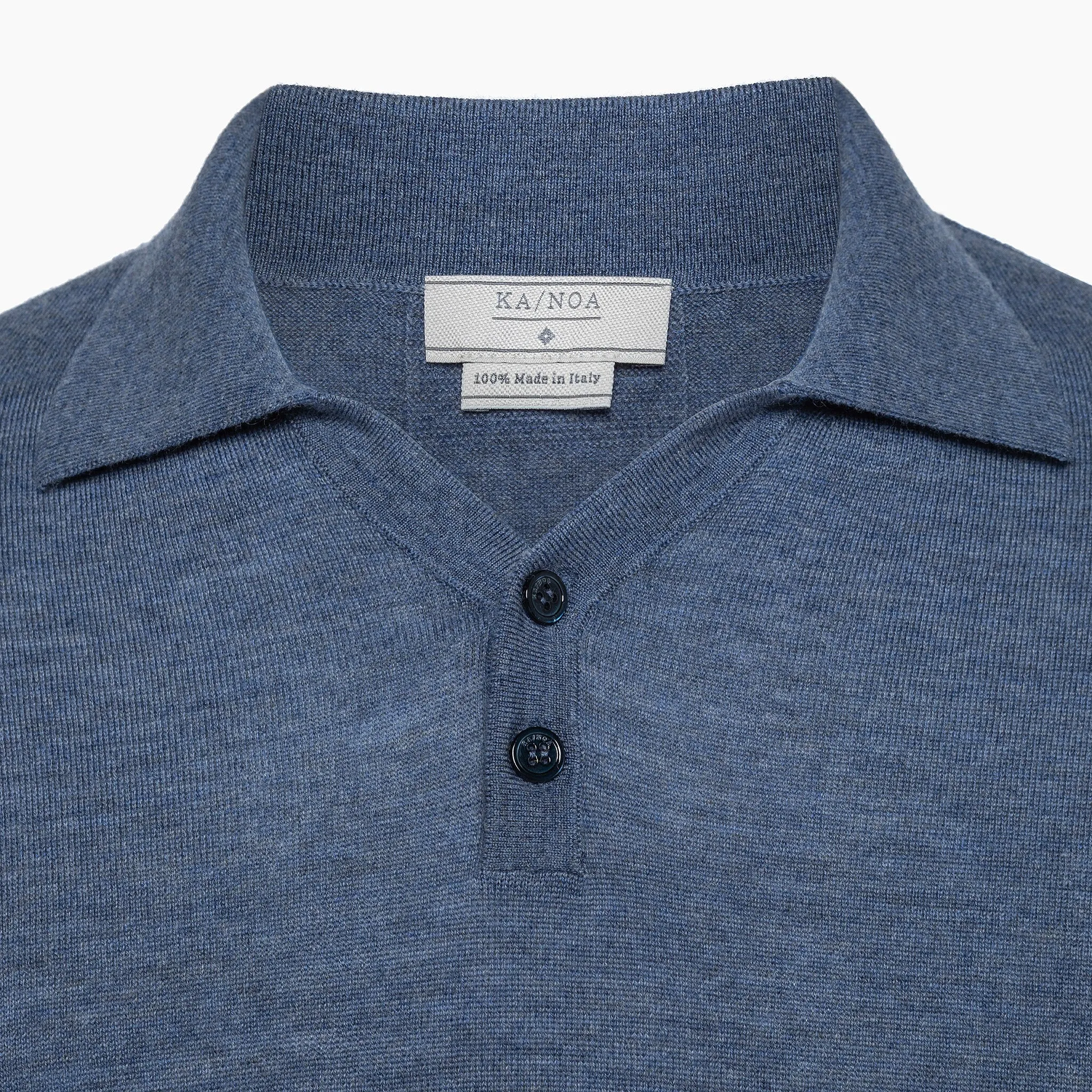 Yvan knitted two buttons polo in extrafine wool