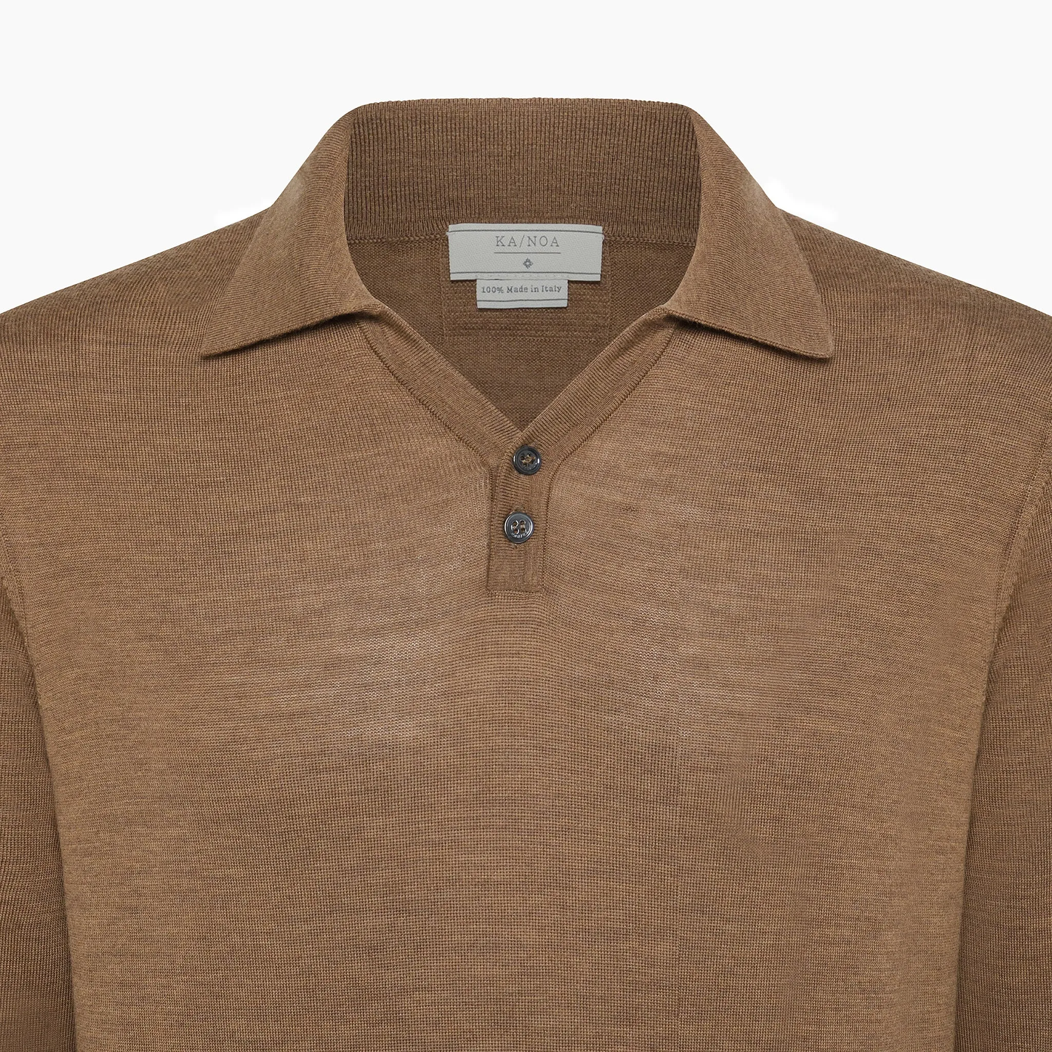 Yvan knitted two buttons polo in extrafine wool