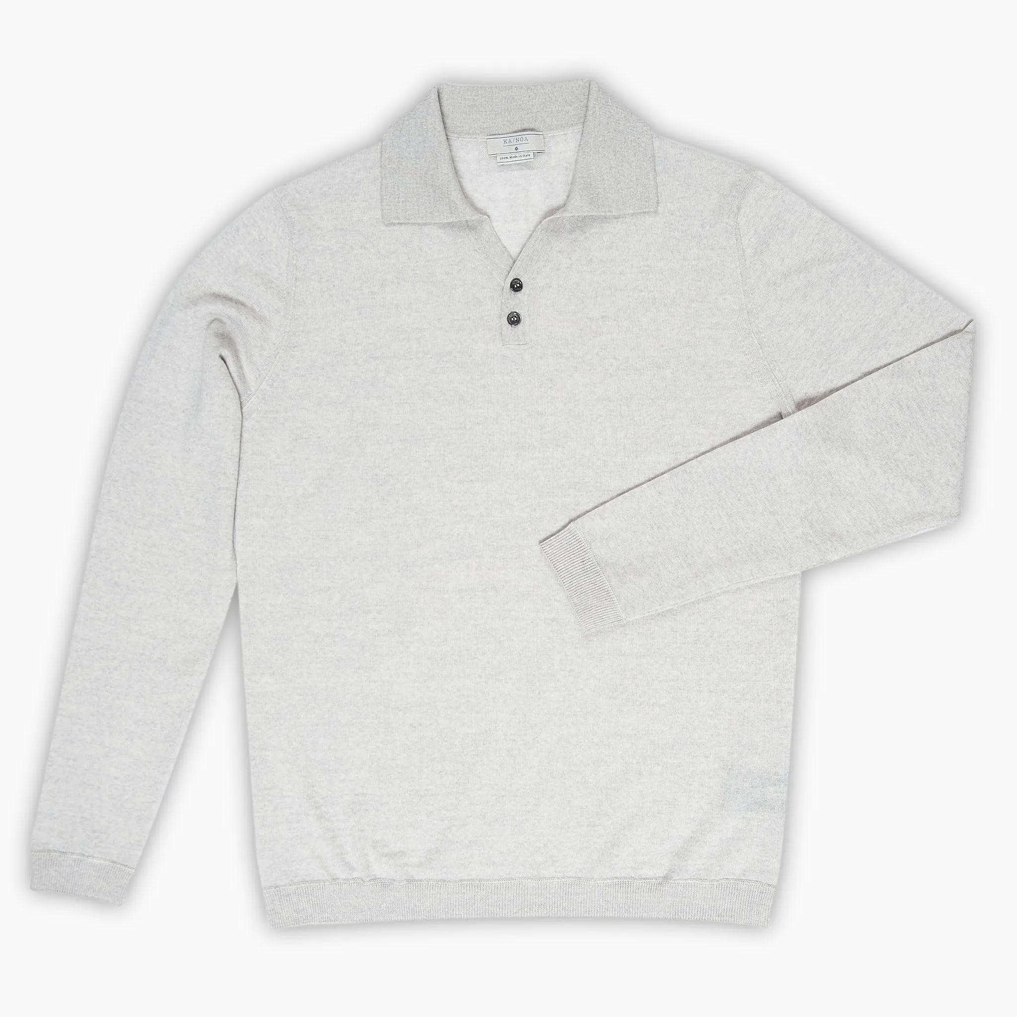 Yvan knitted two buttons polo in extrafine wool